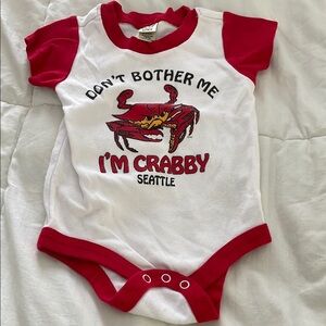 Crabby Seattle Kids One Piece - Red & White